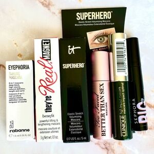6 X High End Mascara Bundle Benefit TOO FACED Clinique PACO RABANNE It Cosmetics